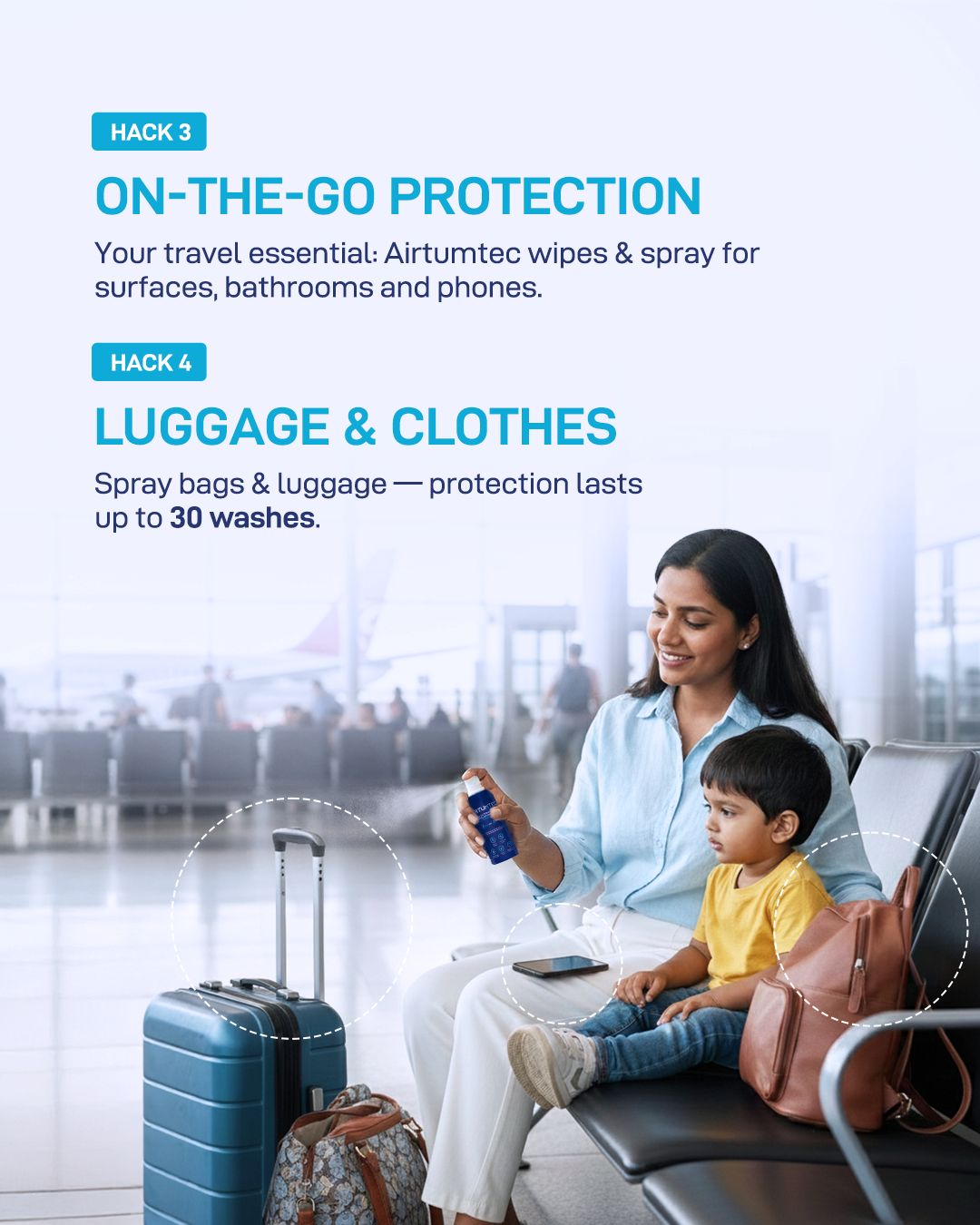 Airtumtec Long-Lasting Self-Disinfecting Wipes (40 sheets)