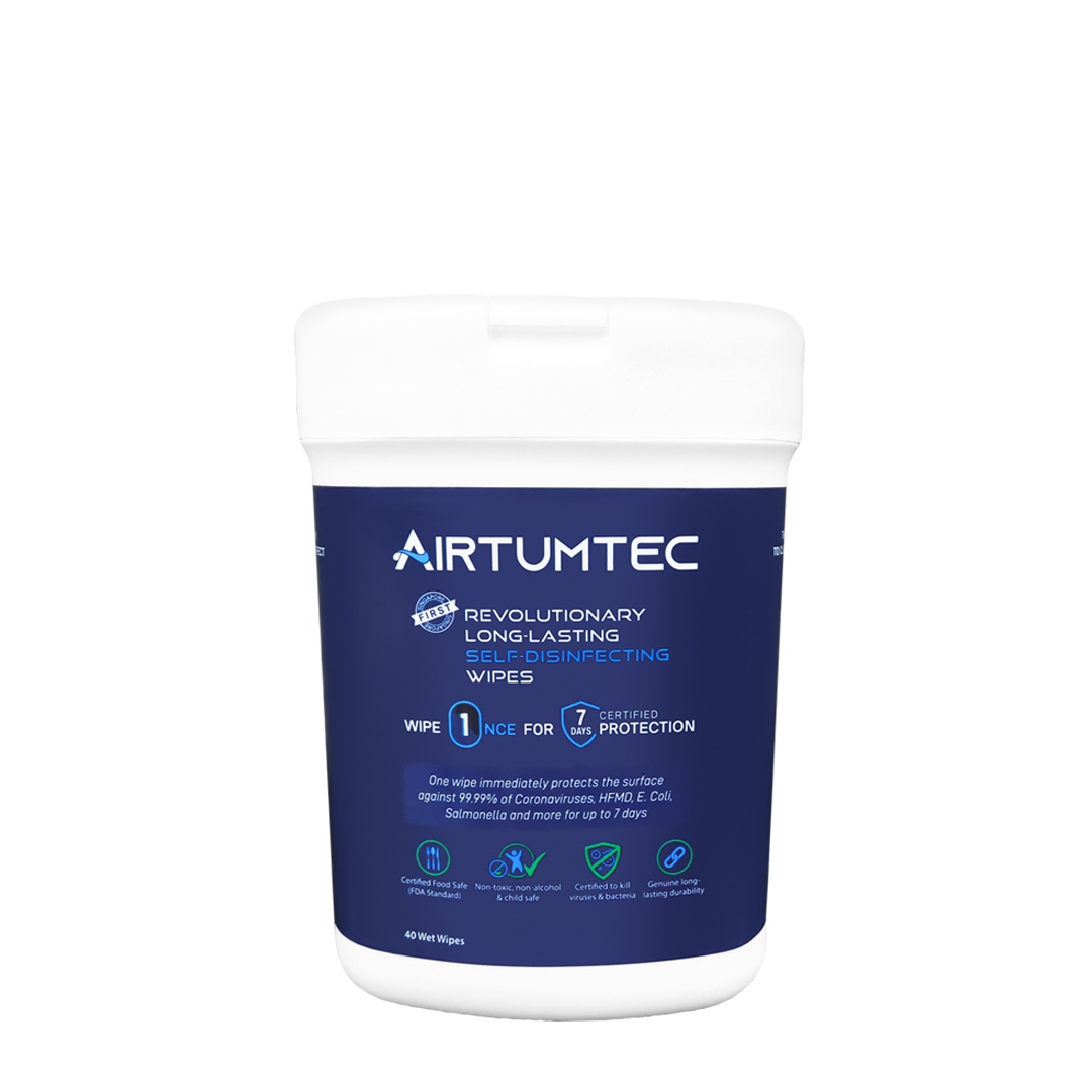 Airtumtec Long-Lasting Self-Disinfecting Wipes (40 sheets)