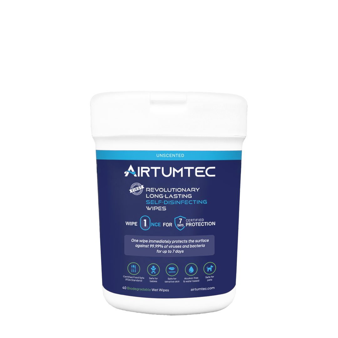 Airtumtec Long-Lasting Self-Disinfecting Wipes (40 sheets) - Unscented