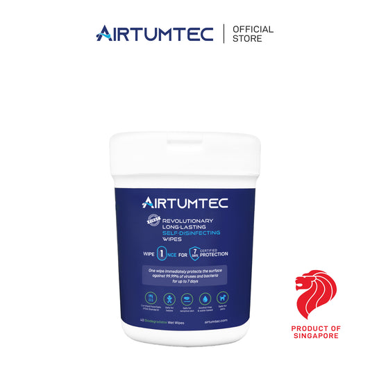 Airtumtec Long-Lasting Self-Disinfecting Wipes (40 sheets)
