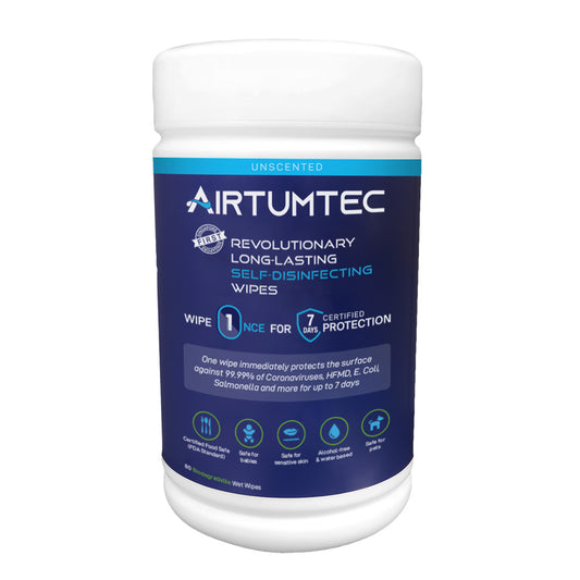 Airtumtec Long Lasting Self-Disinfectant Wipes (80 sheets) - Unscented