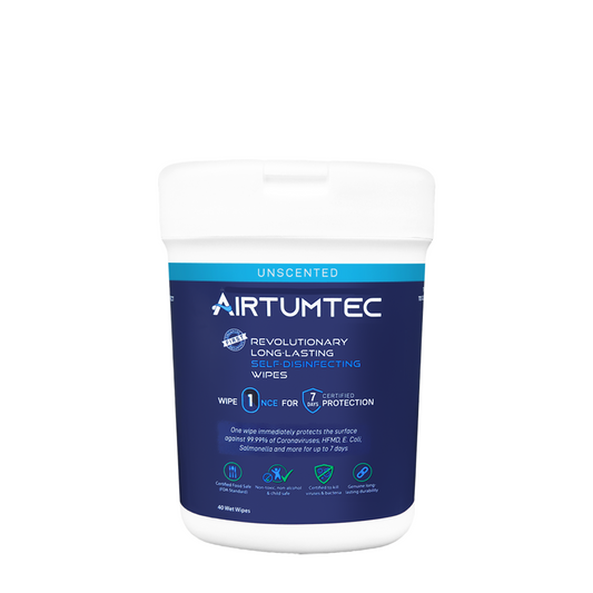 Airtumtec Long-Lasting Self-Disinfecting Wipes (40 sheets) - Unscented