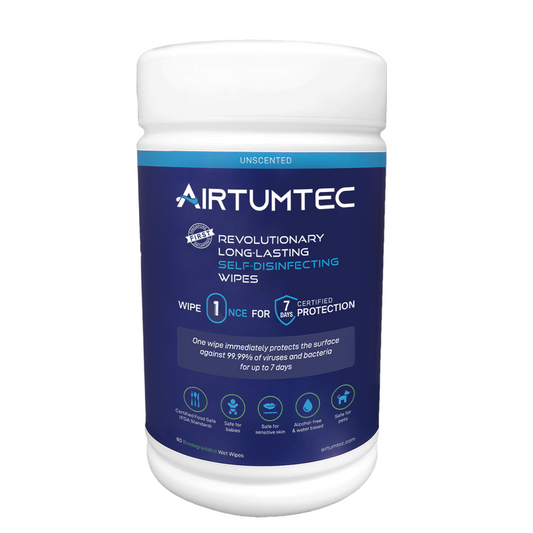 Airtumtec Long Lasting Self-Disinfectant Wipes (80 sheets) - Unscented